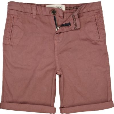 Boys red chino shorts