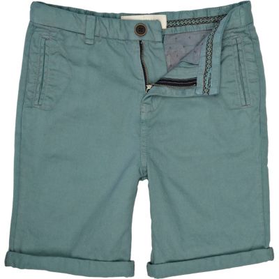 Boys aqua chino shorts