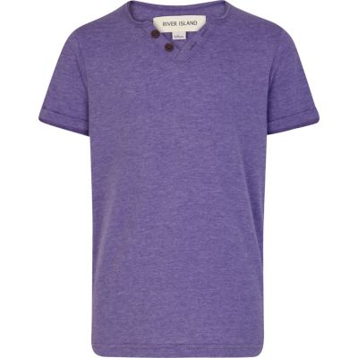 Boys purple notch neck t-shirt