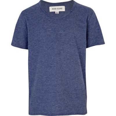 Boys blue voop neck t-shirt