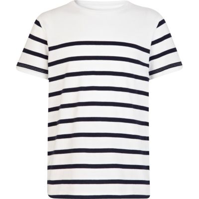 Boys navy breton stripe t-shirt