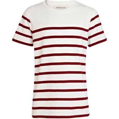 Boys red breton stripe t-shirt