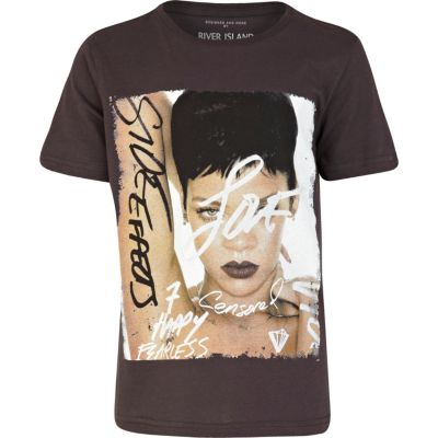 Kids black Rihanna album print t-shirt