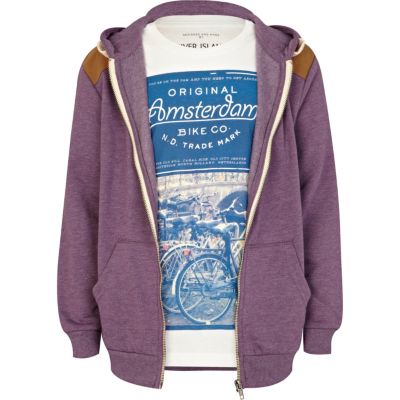 Boys purple marl hoodie and Amsterdam t-shirt