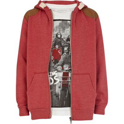 Boys red hoodie and swinging mods t-shirt set