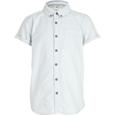 Boys light blue short sleeved Oxford shirt