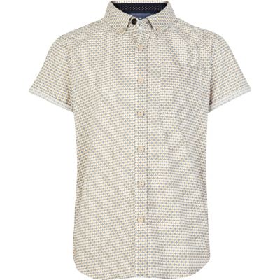 Boys yellow ditsy print shirt