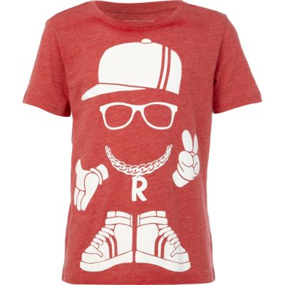 Boys red street man t-shirt