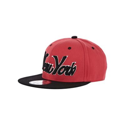 Boys red New York trucker hat