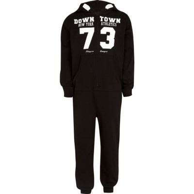 Boys black downtown New York print onesie