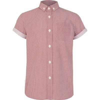 Boys red polka dot shirt