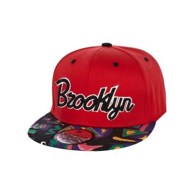 Boys red aztec Brooklyn trucker hat