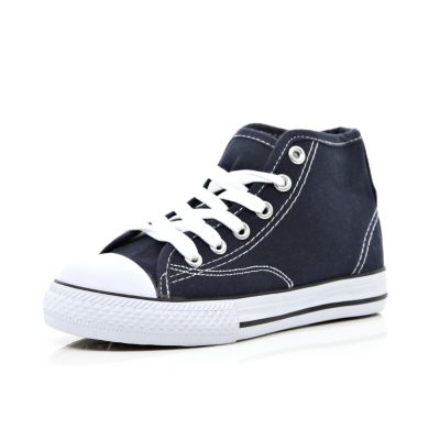 Boys navy canvas high tops