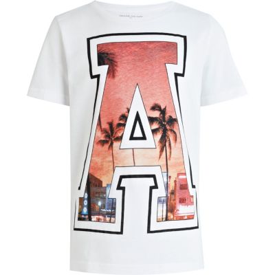 Boys white Hawaii A print t-shirt