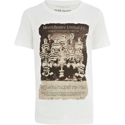 Boys white Meercat football team t-shirt