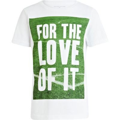 Boys white for the love of it t-shirt
