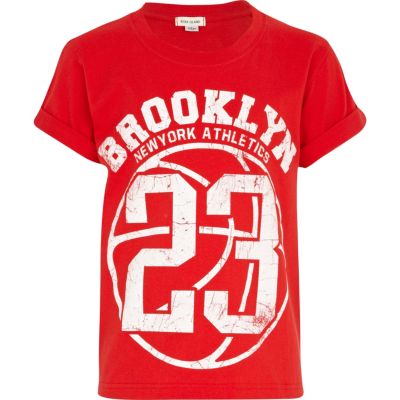 Boys red Brooklyn 23 t-shirt