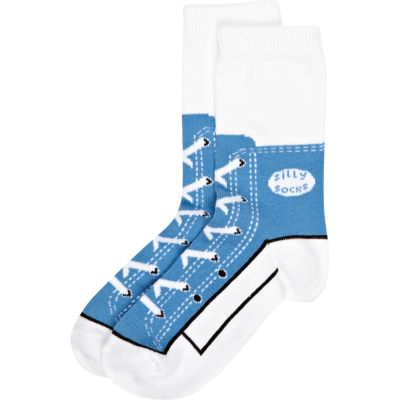 Boys blue sneaker socks