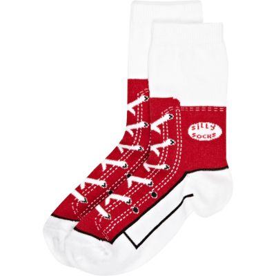 Boys red sneaker socks