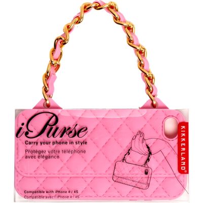 Girls pink chain handbag phone case