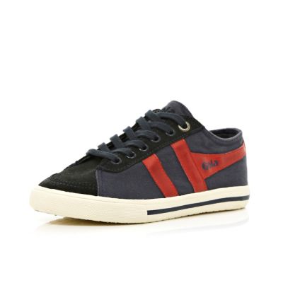 Boys navy Gola trainers
