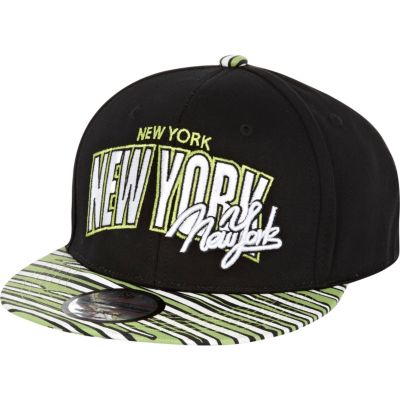 Boys black zebra New York trucker hat