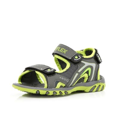 Boys grey and green sporty sandals