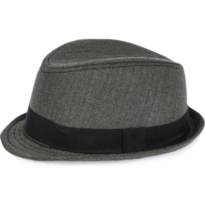 Mini boys black herringbone trilby hat baby boys accessories mini