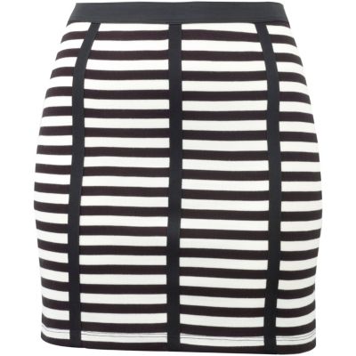 Black stripe mini skirt