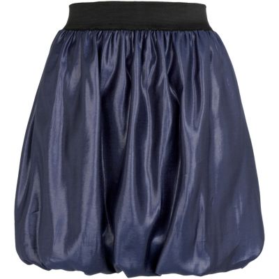 Blue bubble hem mini skirt