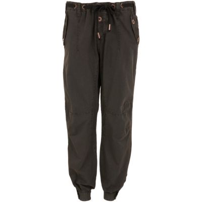 Black combat washed trouser
