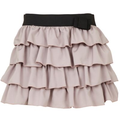 Beige tiered skirt