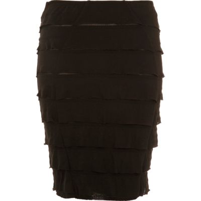 Black bandage midi skirt