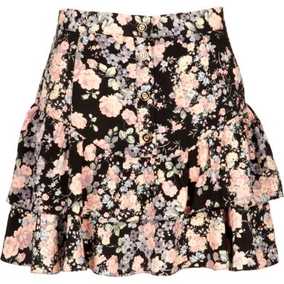 Floral highwaisted ra ra skirt