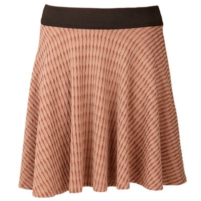 Beige print skater skirt