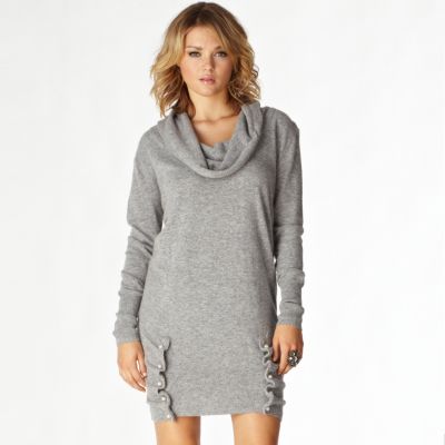 grey long sleeve jumper dress