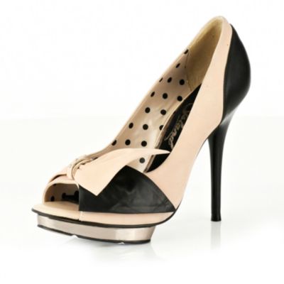 pink bow platform heel shoes