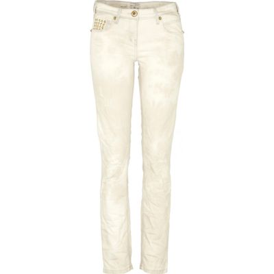 White acid wash skinny jeans