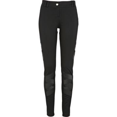 Black cut out treggings