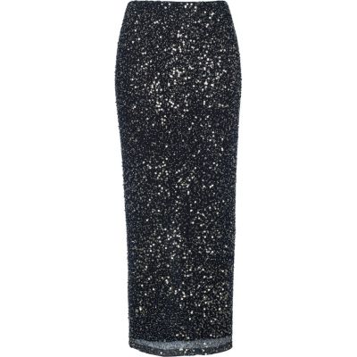 Black sequin skirt River Island Telegraph