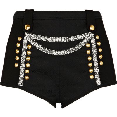 Black military knicker shorts
