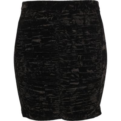 Black ruched tube skirt