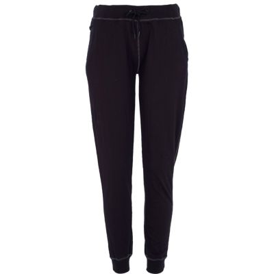 Black slub drawstring joggers