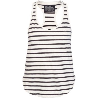 Black stripe loose vest