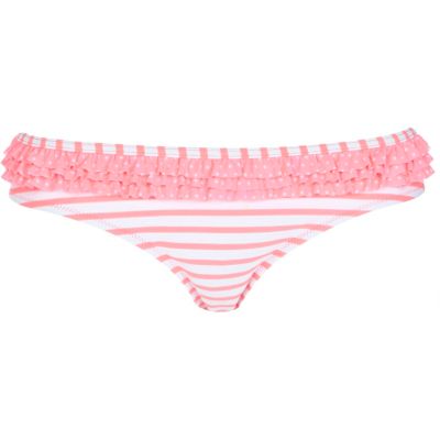 Coral stripe bikini briefs