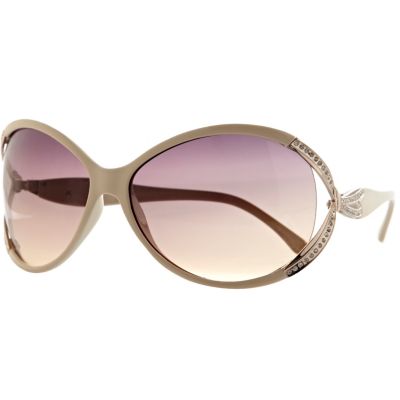 cream cat eye sunglasses