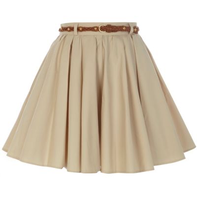 Beige skater skirt