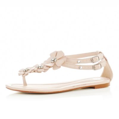 light pink flower cluster sandals