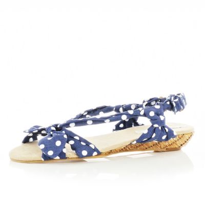 navy polka dot sandals
