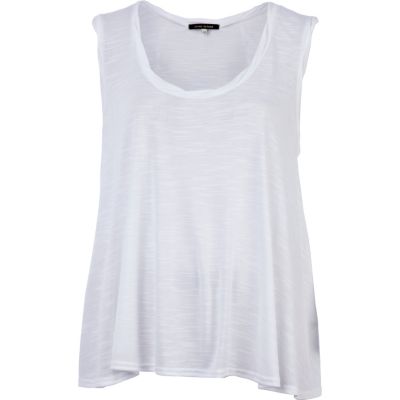 White twist shoulder swing vest